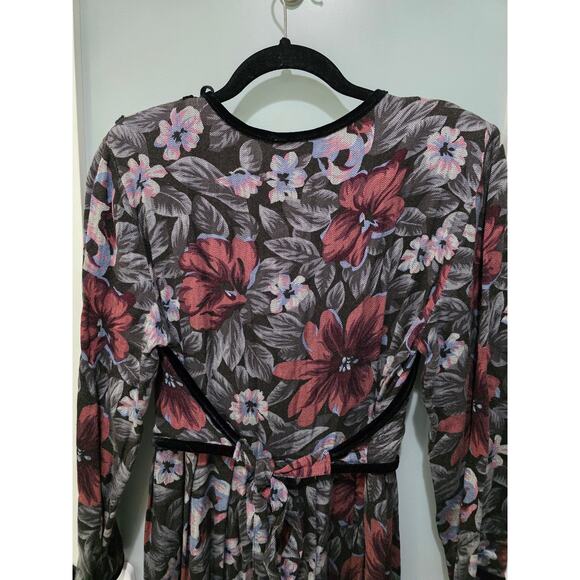 Vintage Personal Favourites 2pc Floral Dress Set Sz 11/12 Rayon Dark Cottage - Picture 11 of 14